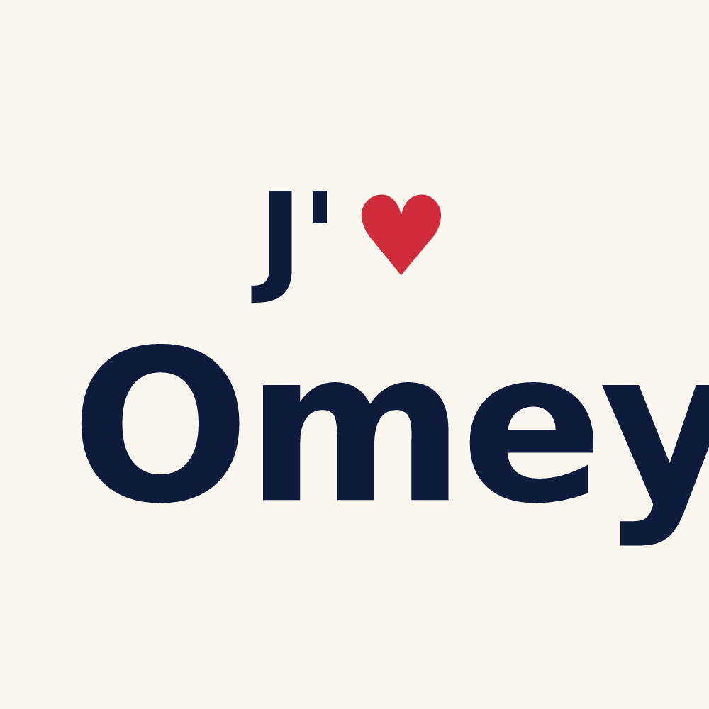 Tasse personnalisée Omey — design J'aime Omey