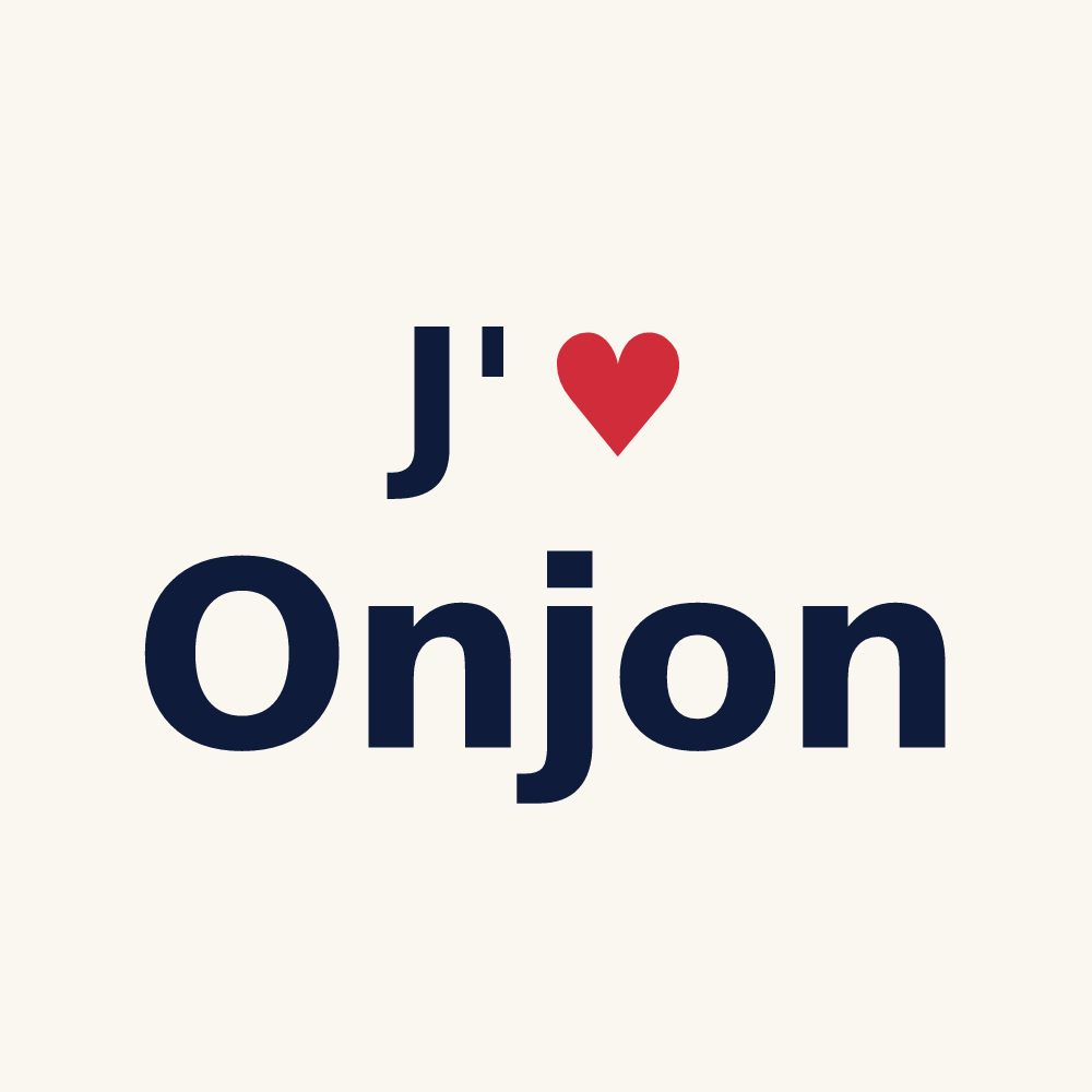 Tasse personnalisée Onjon — design J'aime Onjon