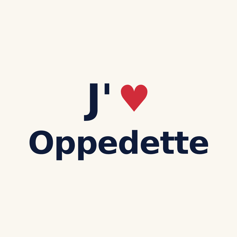 Tasse personnalisée Oppedette — design J'aime Oppedette
