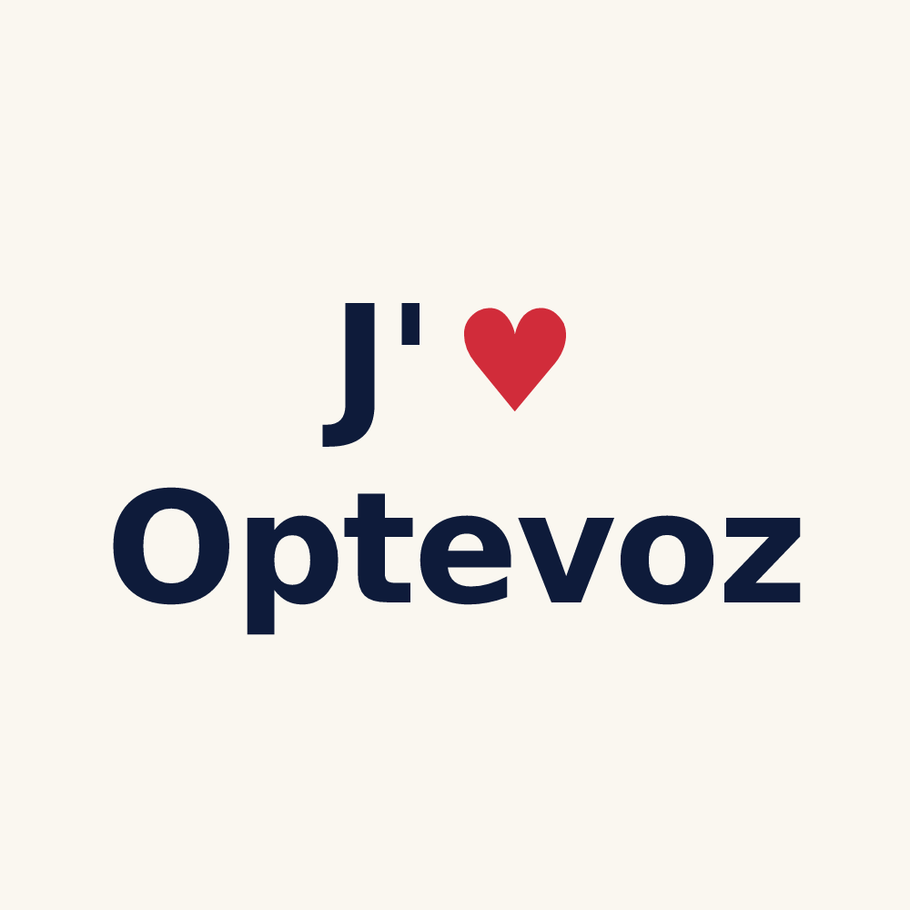 Tasse personnalisée Optevoz — design J'aime Optevoz
