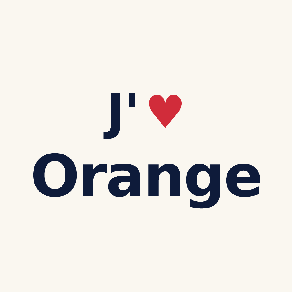 Tasse personnalisée Orange — design J'aime Orange