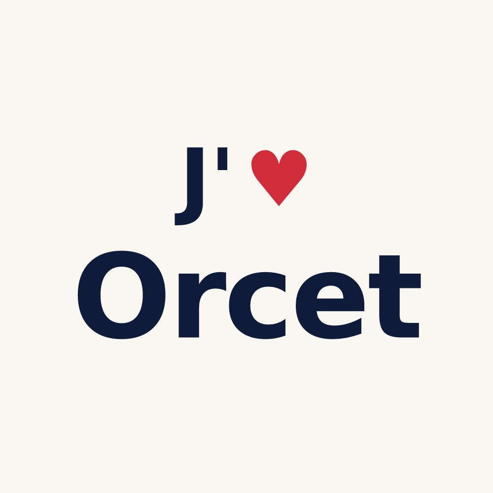 Tasse personnalisée Orcet — design J'aime Orcet