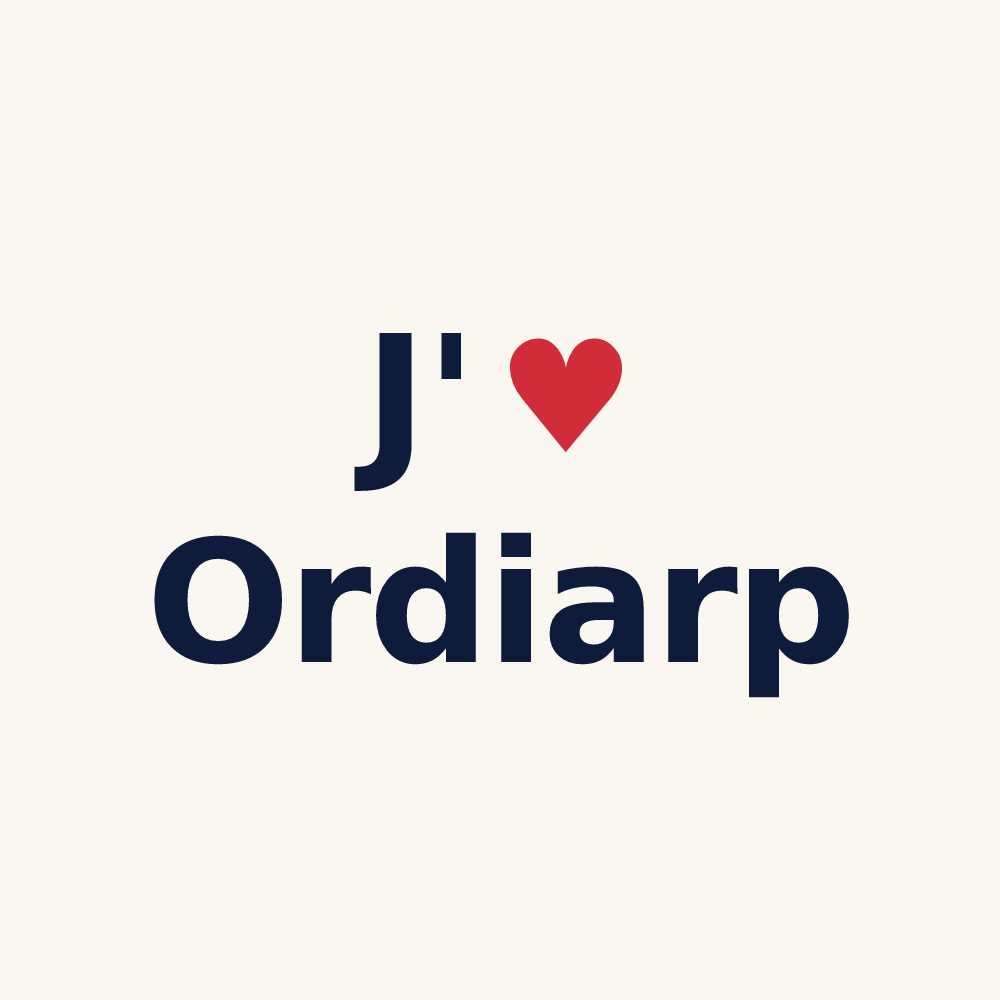 Tasse personnalisée Ordiarp — design J'aime Ordiarp