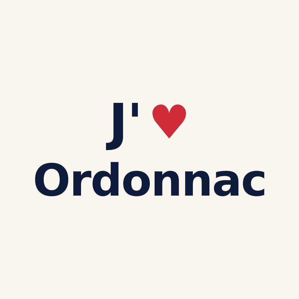 Tasse personnalisée Ordonnac — design J'aime Ordonnac