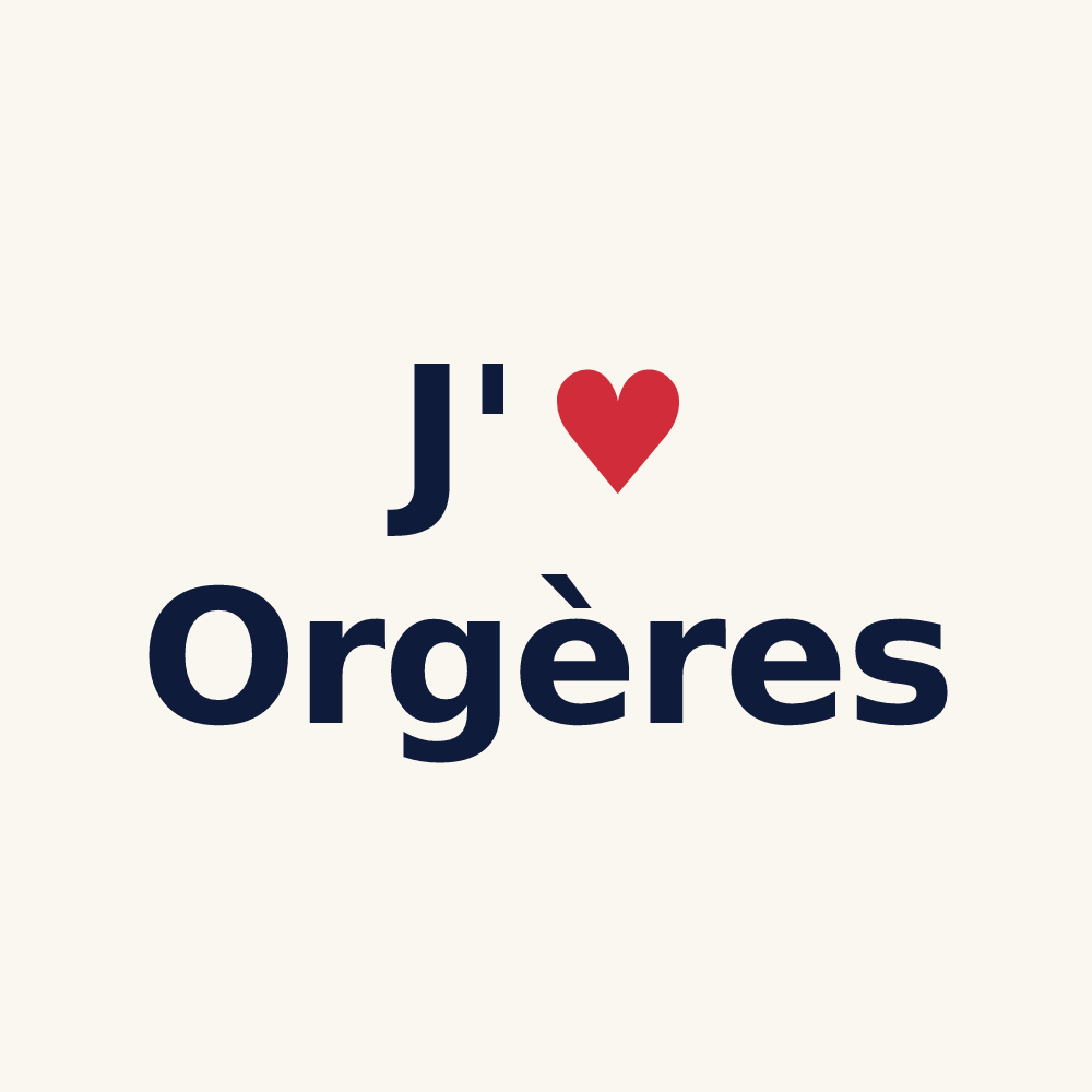Tasse personnalisée Orgères — design « J'aime Orgères » imprimé sur la tasse