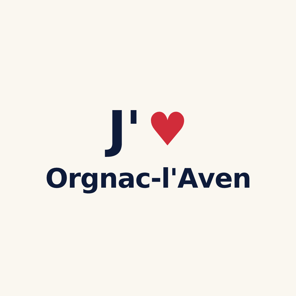 Tasse personnalisée Orgnac-l'Aven — design « J'aime Orgnac-l'Aven » imprimé sur la tasse