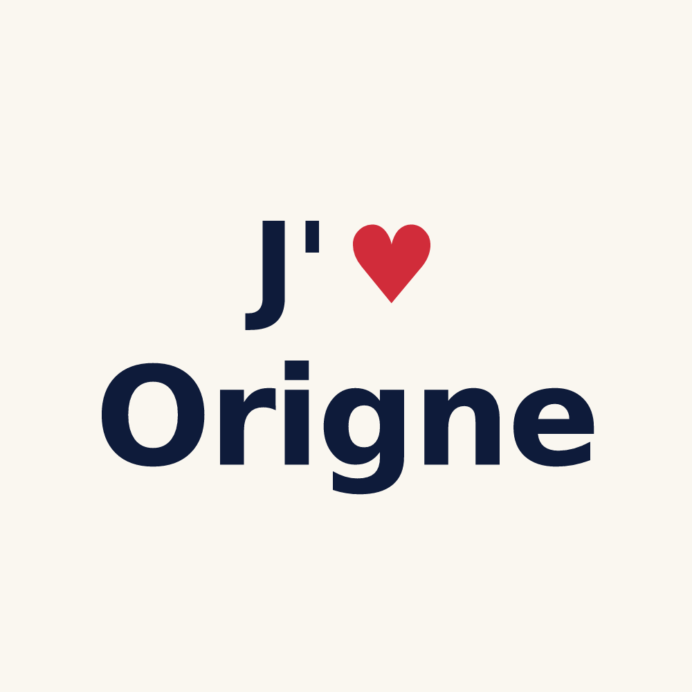 Tasse personnalisée Origne — design J'aime Origne