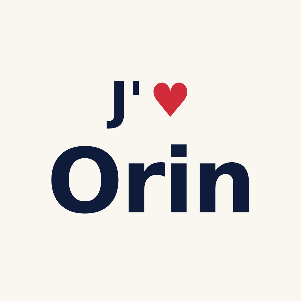 Tasse personnalisée Orin — design « J'aime Orin » imprimé sur la tasse