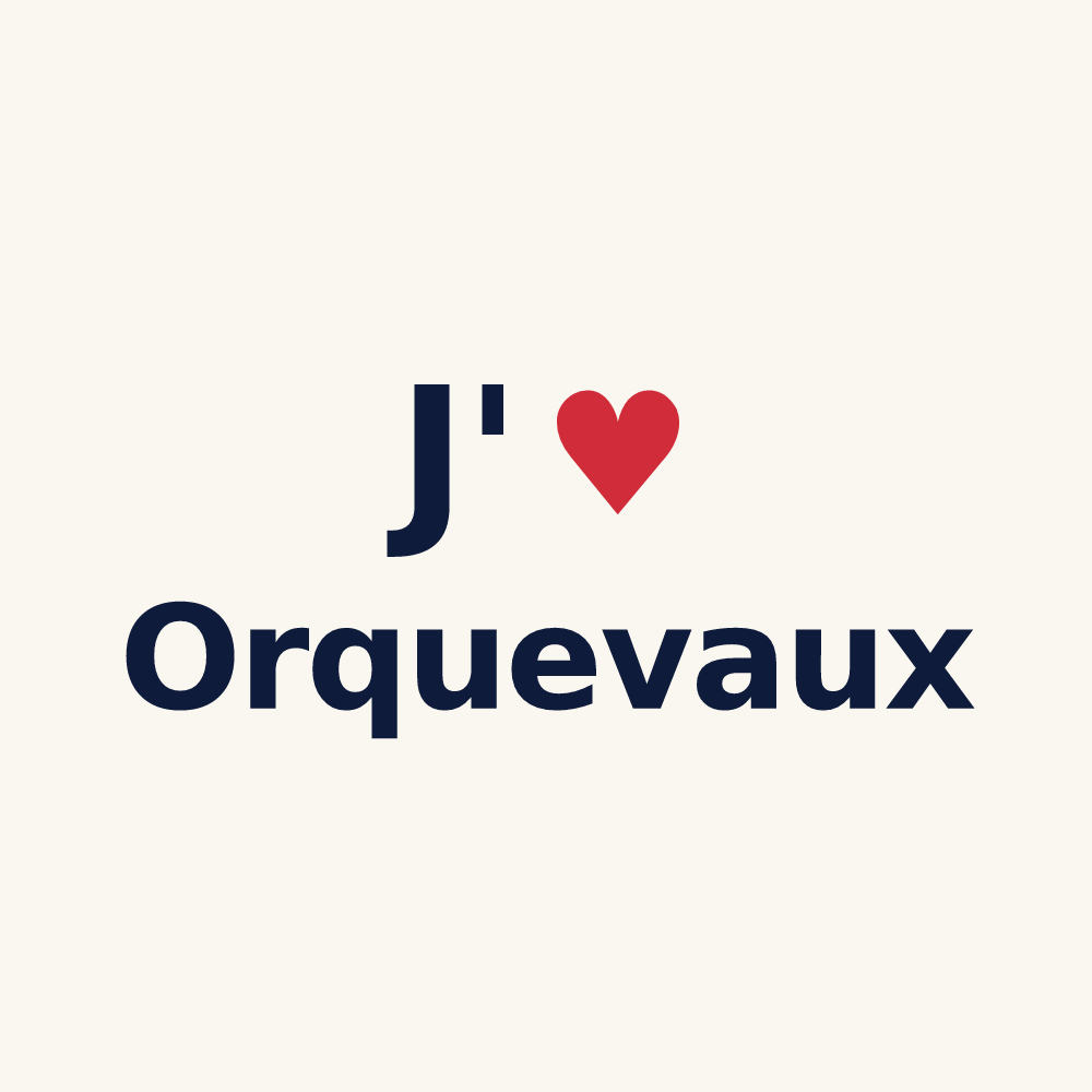 Tasse personnalisée Orquevaux — design « J'aime Orquevaux » imprimé sur la tasse