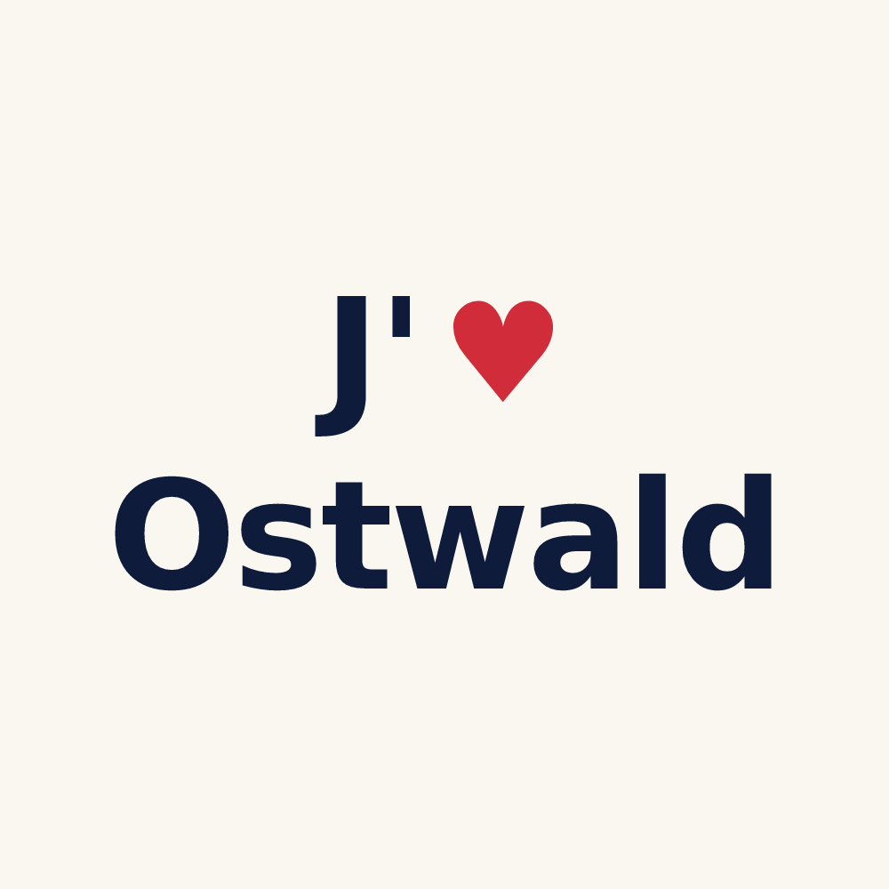 Tasse personnalisée Ostwald — design J'aime Ostwald