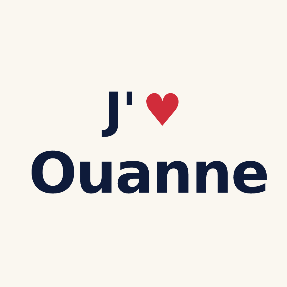 Tasse personnalisée Ouanne — design J'aime Ouanne