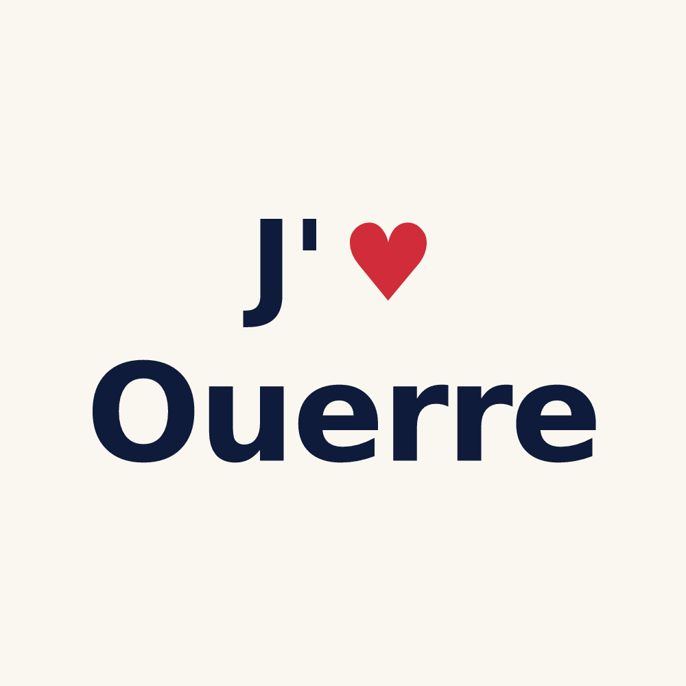 Tasse personnalisée Ouerre — design J'aime Ouerre