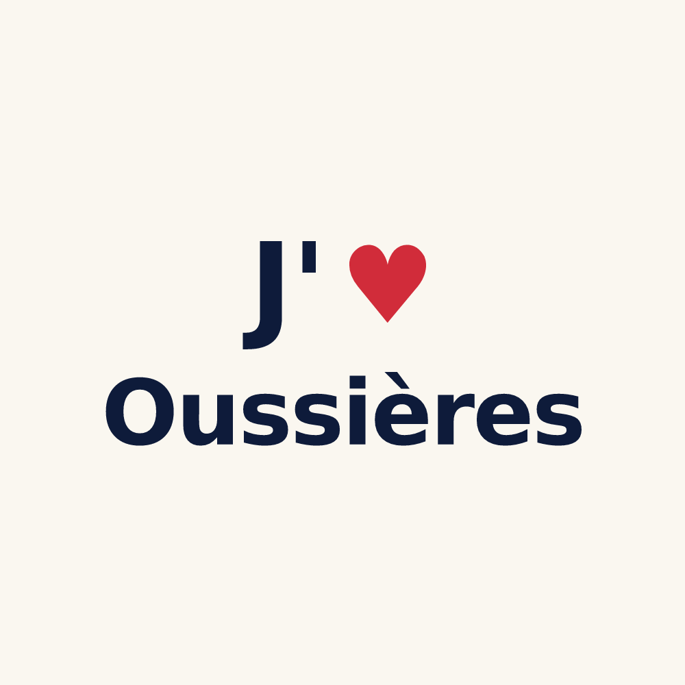 Tasse personnalisée Oussières — design J'aime Oussières