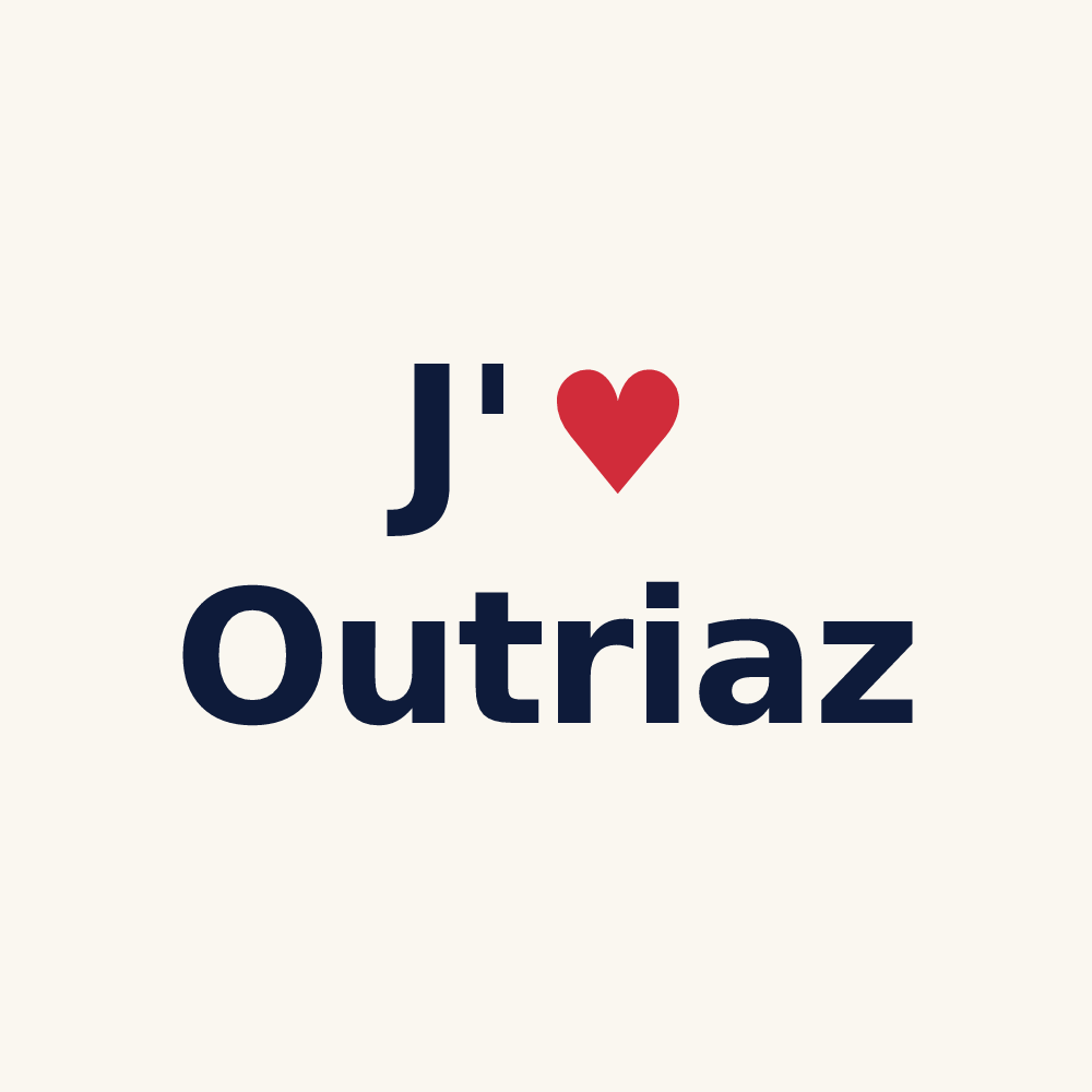 Tasse personnalisée Outriaz — design « J'aime Outriaz » imprimé sur la tasse