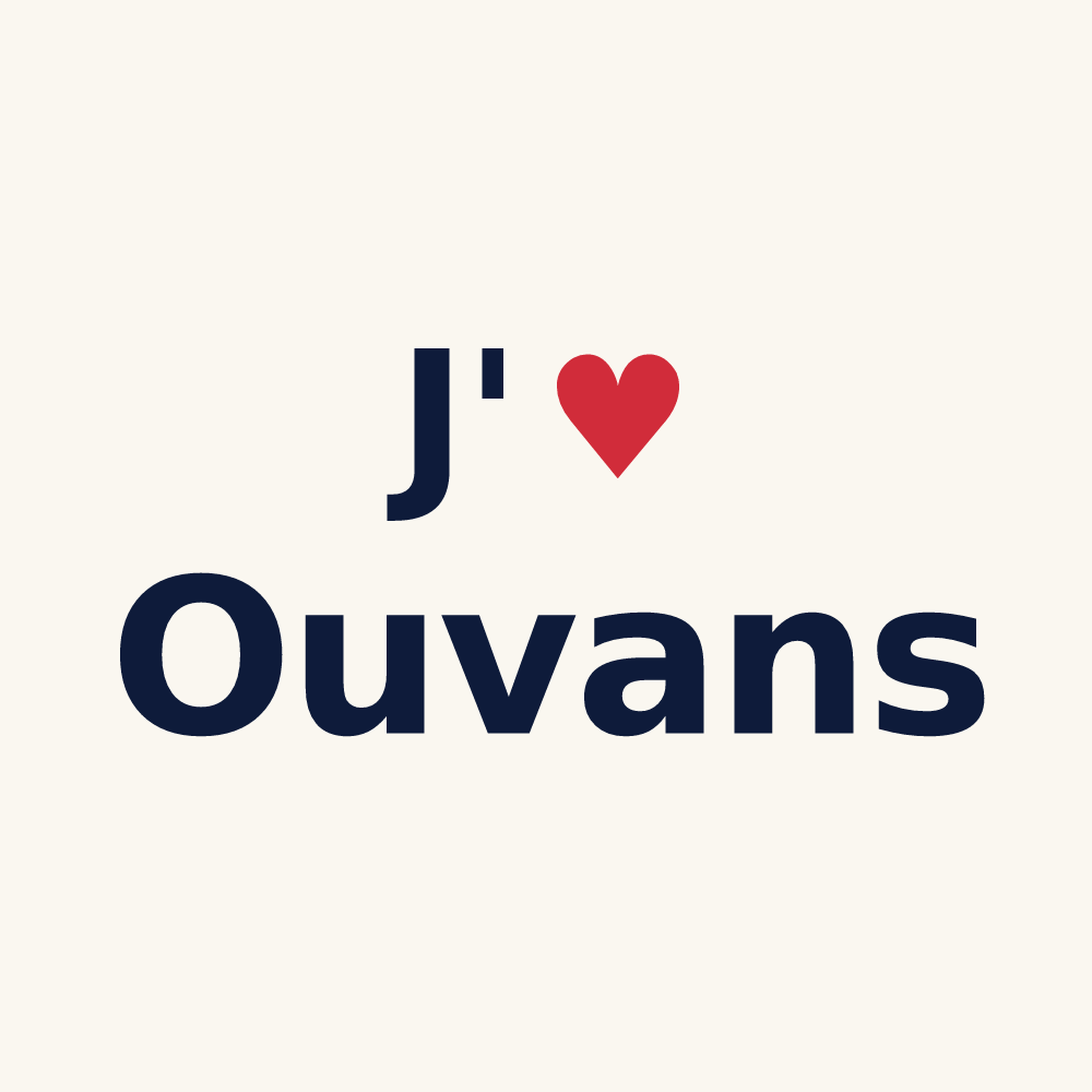 Tasse personnalisée Ouvans — design « J'aime Ouvans » imprimé sur la tasse