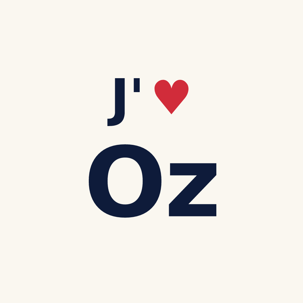 Tasse personnalisée Oz — design J'aime Oz