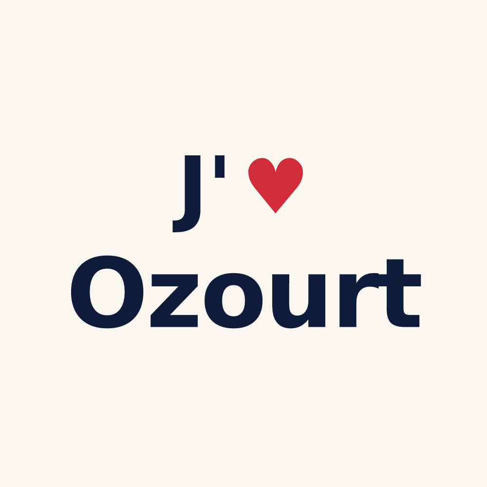 Tasse personnalisée Ozourt — design « J'aime Ozourt » imprimé sur la tasse