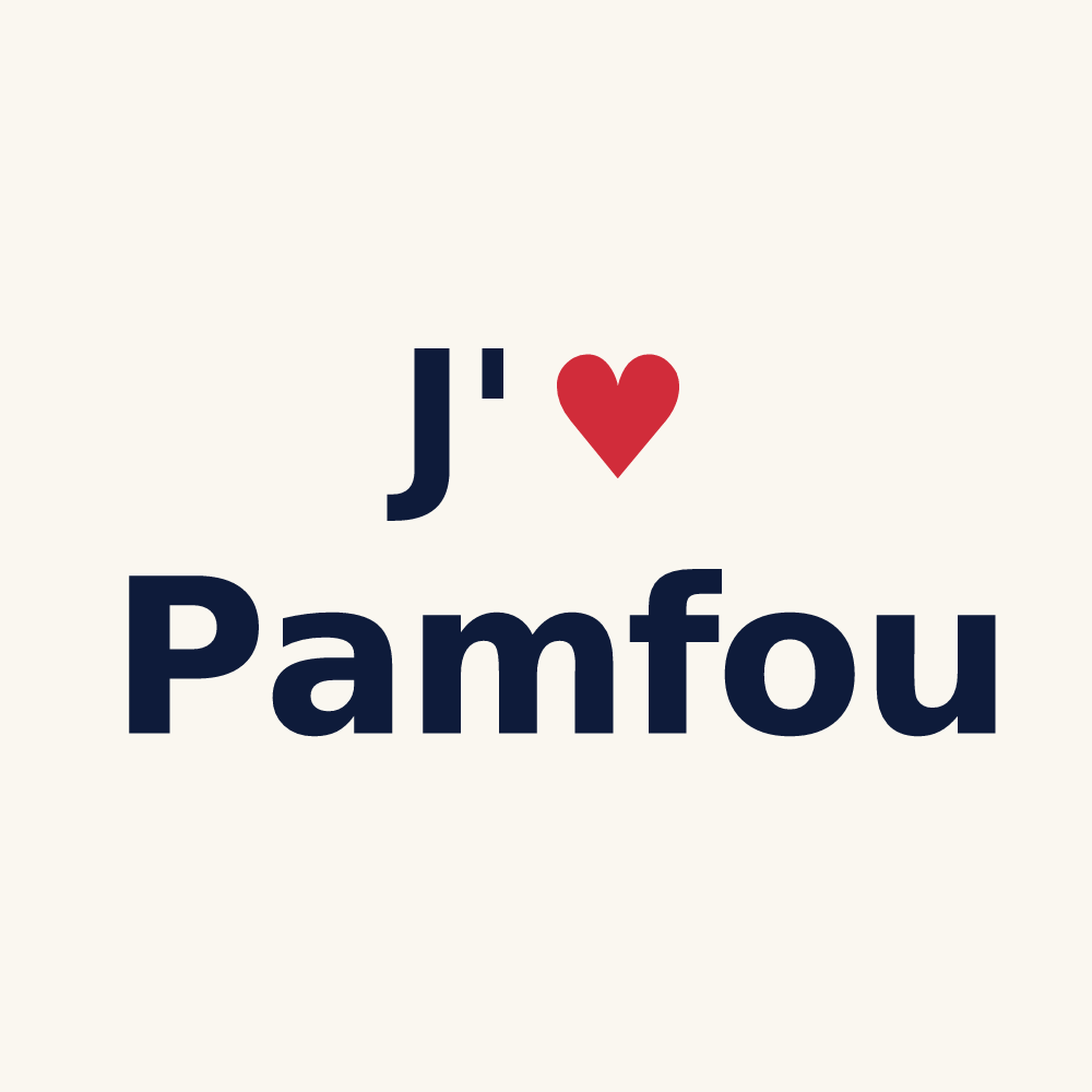 Tasse personnalisée Pamfou — design J'aime Pamfou