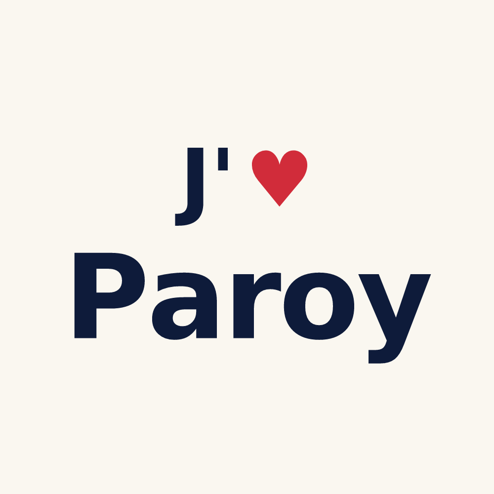 Tasse personnalisée Paroy — design « J'aime Paroy » imprimé sur la tasse