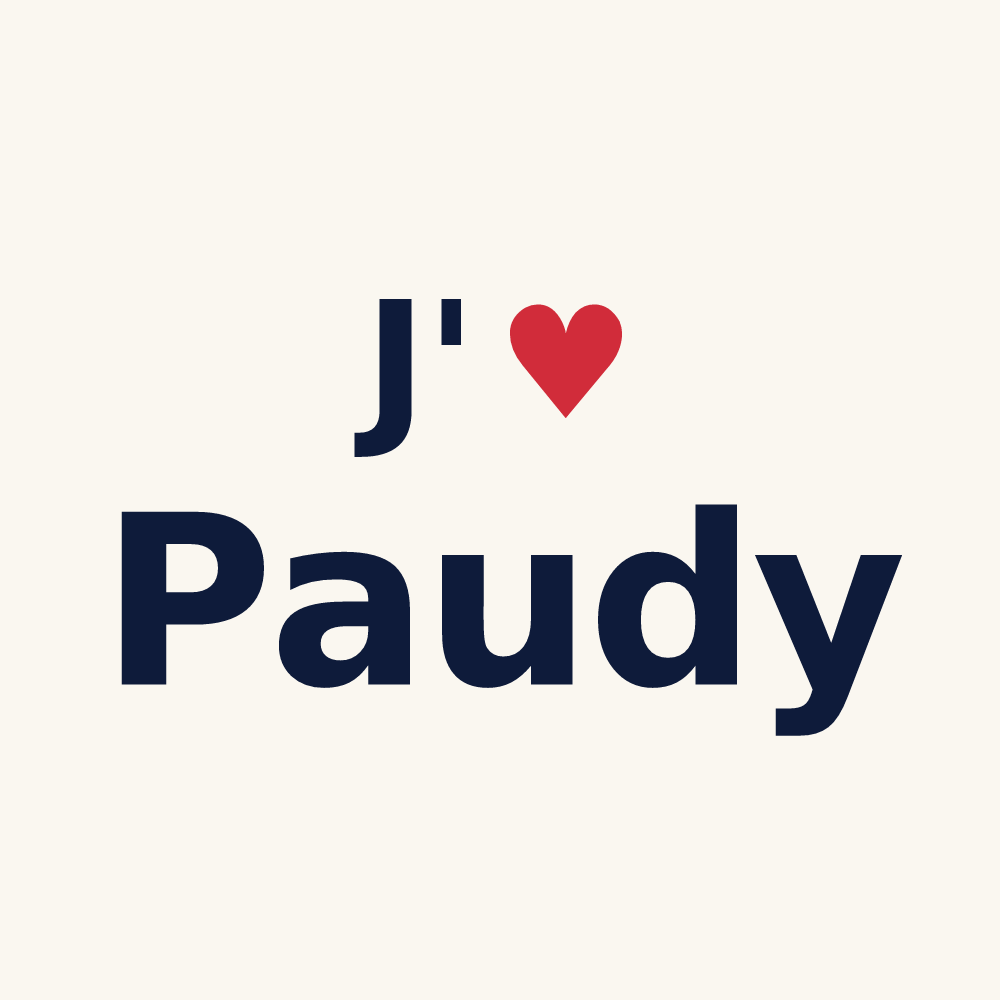 Tasse personnalisée Paudy — design J'aime Paudy