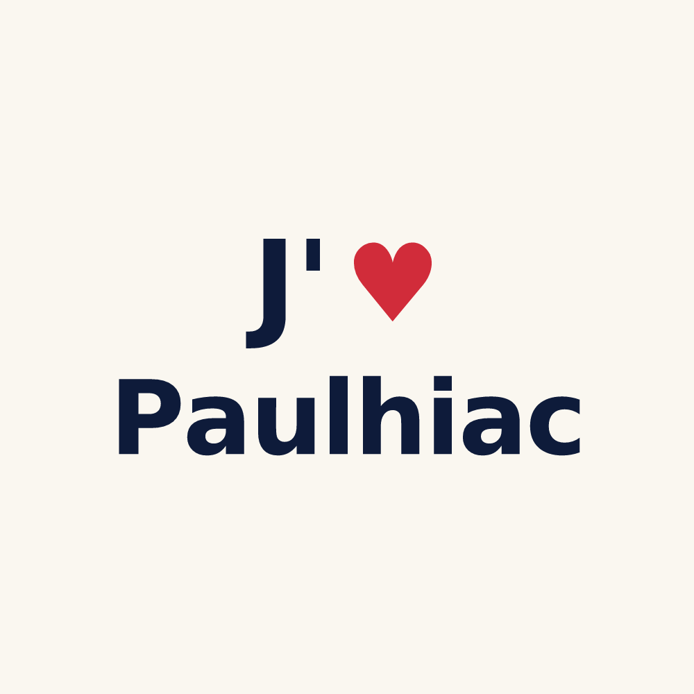 Tasse personnalisée Paulhiac — design « J'aime Paulhiac » imprimé sur la tasse