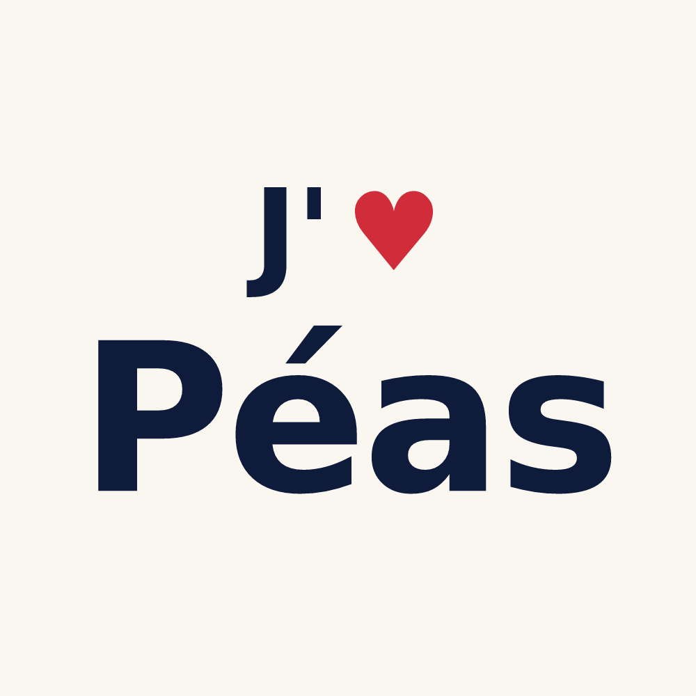 Tasse personnalisée Péas — design J'aime Péas