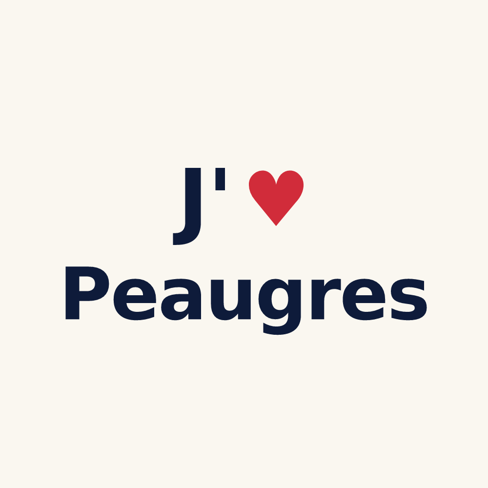 Tasse personnalisée Peaugres — design J'aime Peaugres