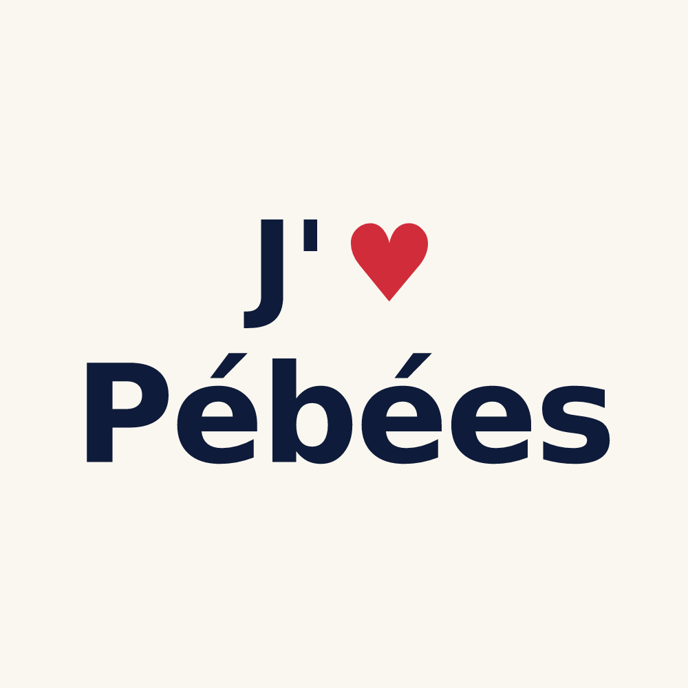 Tasse personnalisée Pébées — design J'aime Pébées