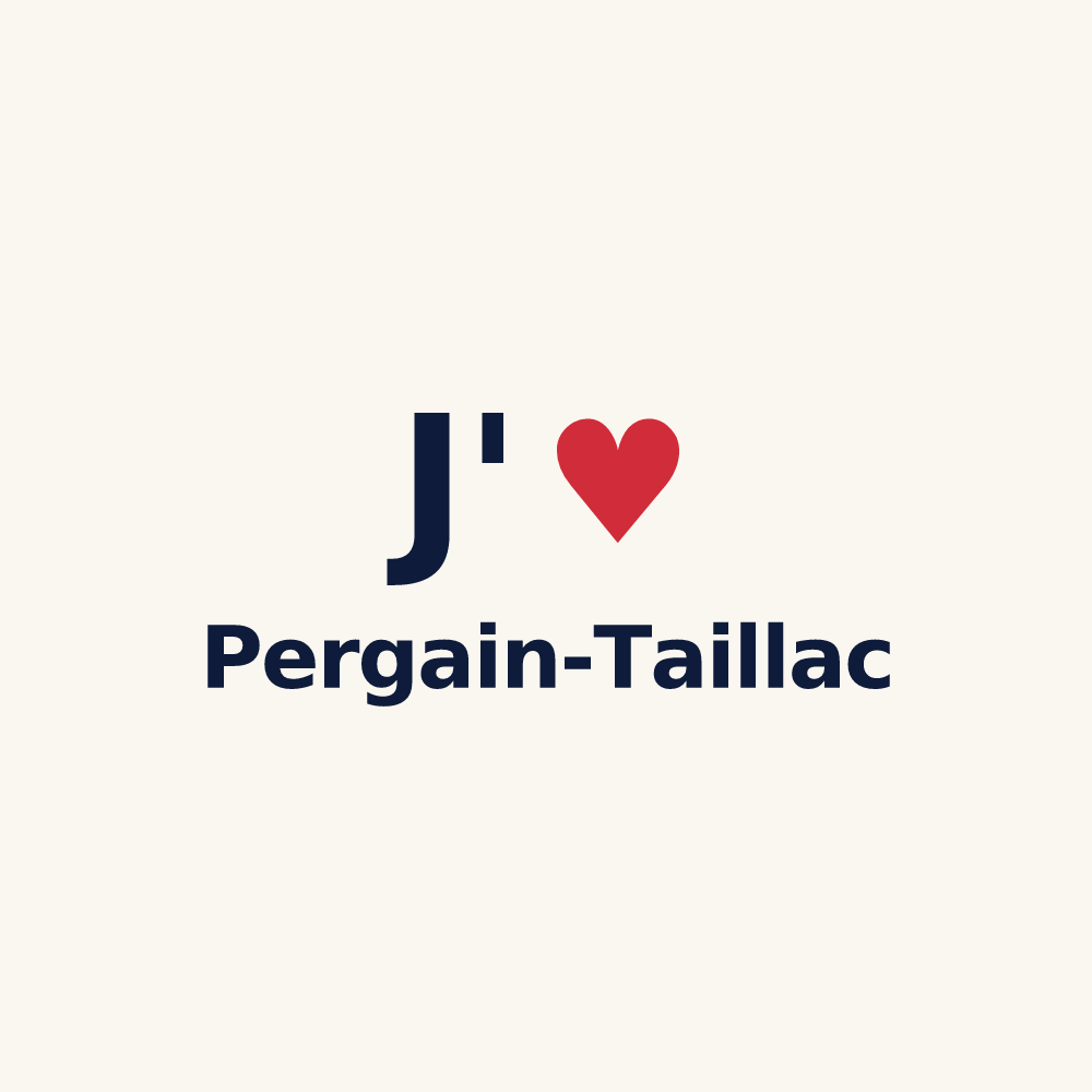 Tasse personnalisée Pergain-Taillac — design « J'aime Pergain-Taillac » imprimé sur la tasse