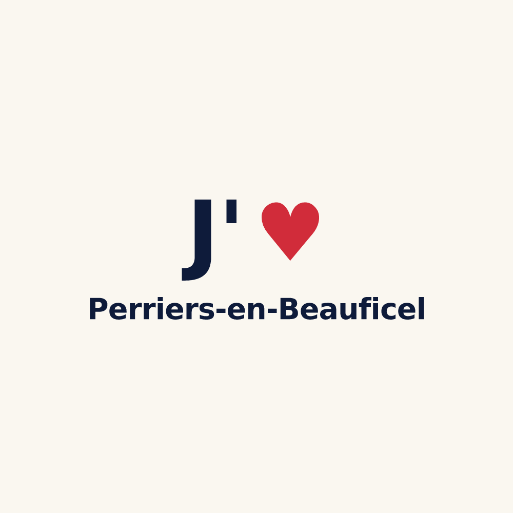 Tasse personnalisée Perriers-en-Beauficel — design J'aime Perriers-en-Beauficel