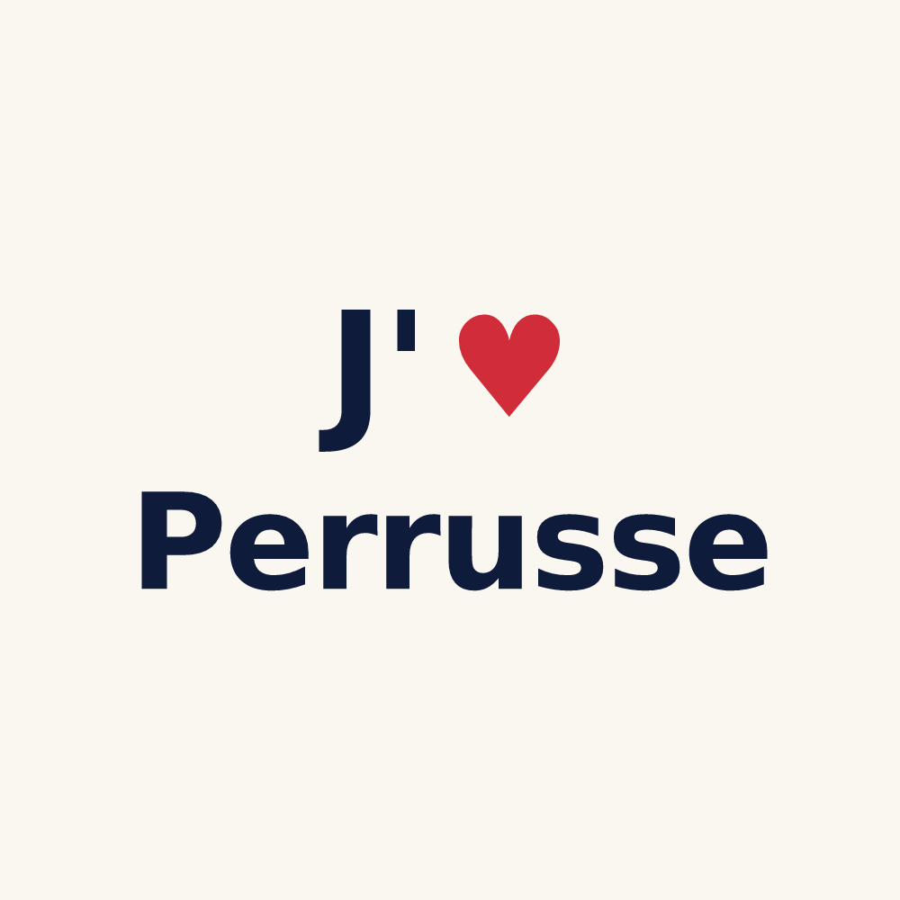 Tasse personnalisée Perrusse — design J'aime Perrusse