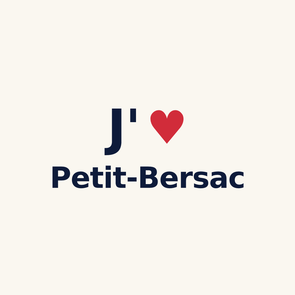 Tasse personnalisée Petit-Bersac — design J'aime Petit-Bersac