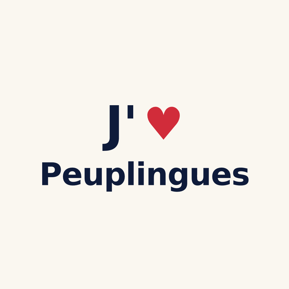 Tasse personnalisée Peuplingues — design « J'aime Peuplingues » imprimé sur la tasse