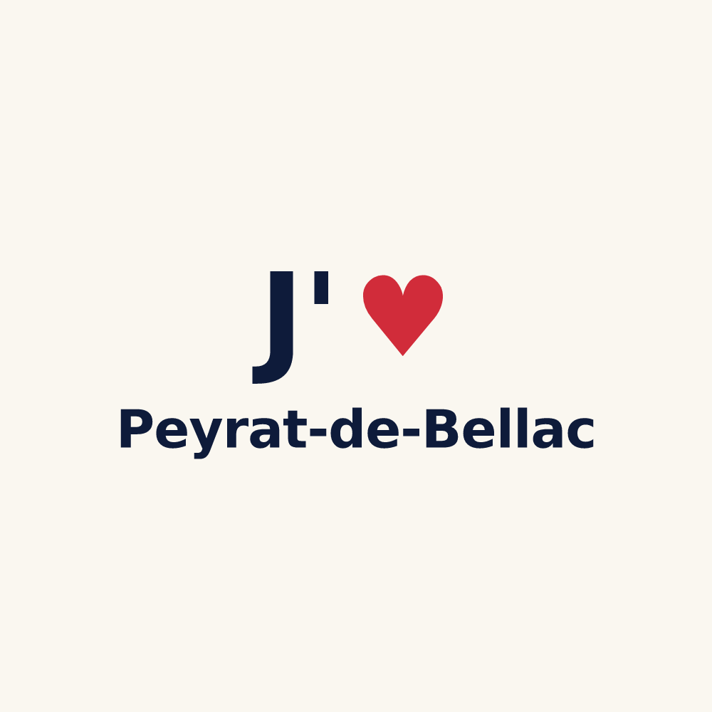 Tasse personnalisée Peyrat-de-Bellac — design J'aime Peyrat-de-Bellac