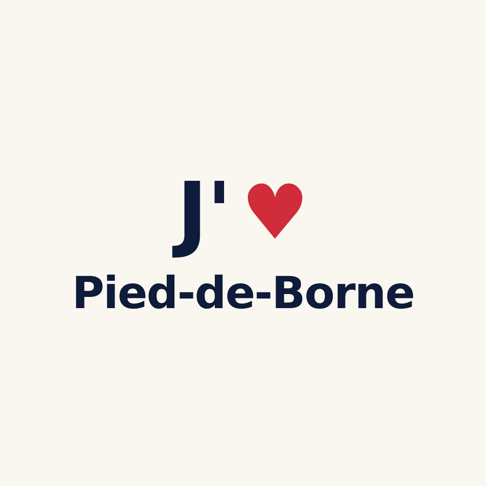 Tasse personnalisée Pied-de-Borne — design J'aime Pied-de-Borne