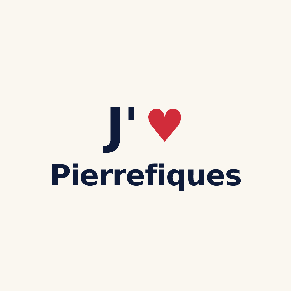 Tasse personnalisée Pierrefiques — design J'aime Pierrefiques