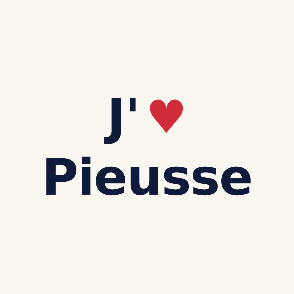 Tasse personnalisée Pieusse — design « J'aime Pieusse » imprimé sur la tasse
