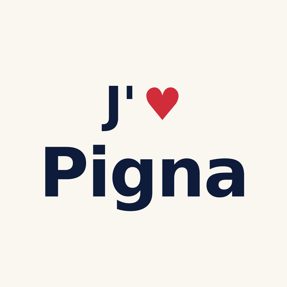 Tasse personnalisée Pigna — design « J'aime Pigna » imprimé sur la tasse
