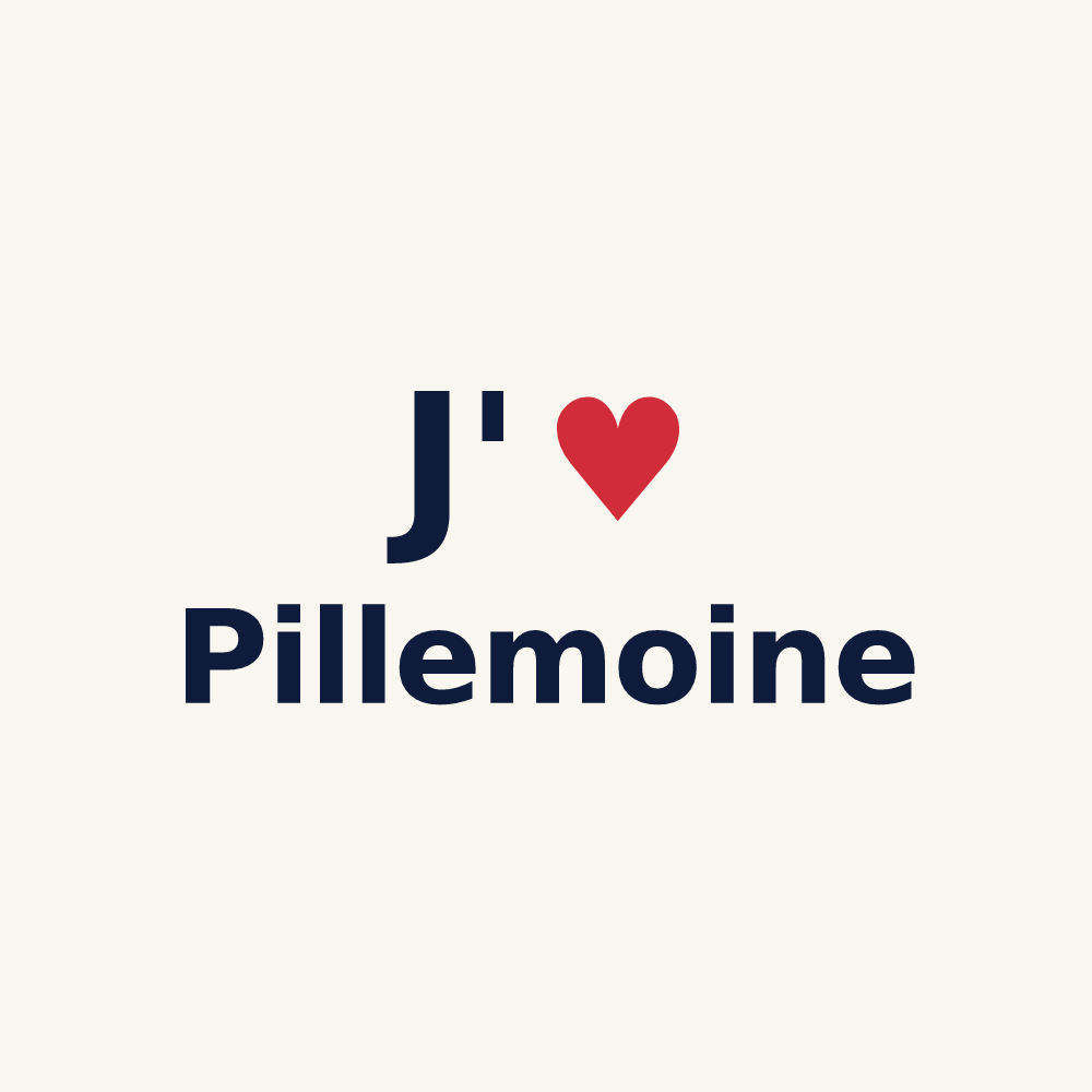 Tasse personnalisée Pillemoine — design « J'aime Pillemoine » imprimé sur la tasse