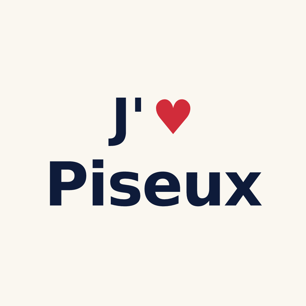 Tasse personnalisée Piseux — design « J'aime Piseux » imprimé sur la tasse