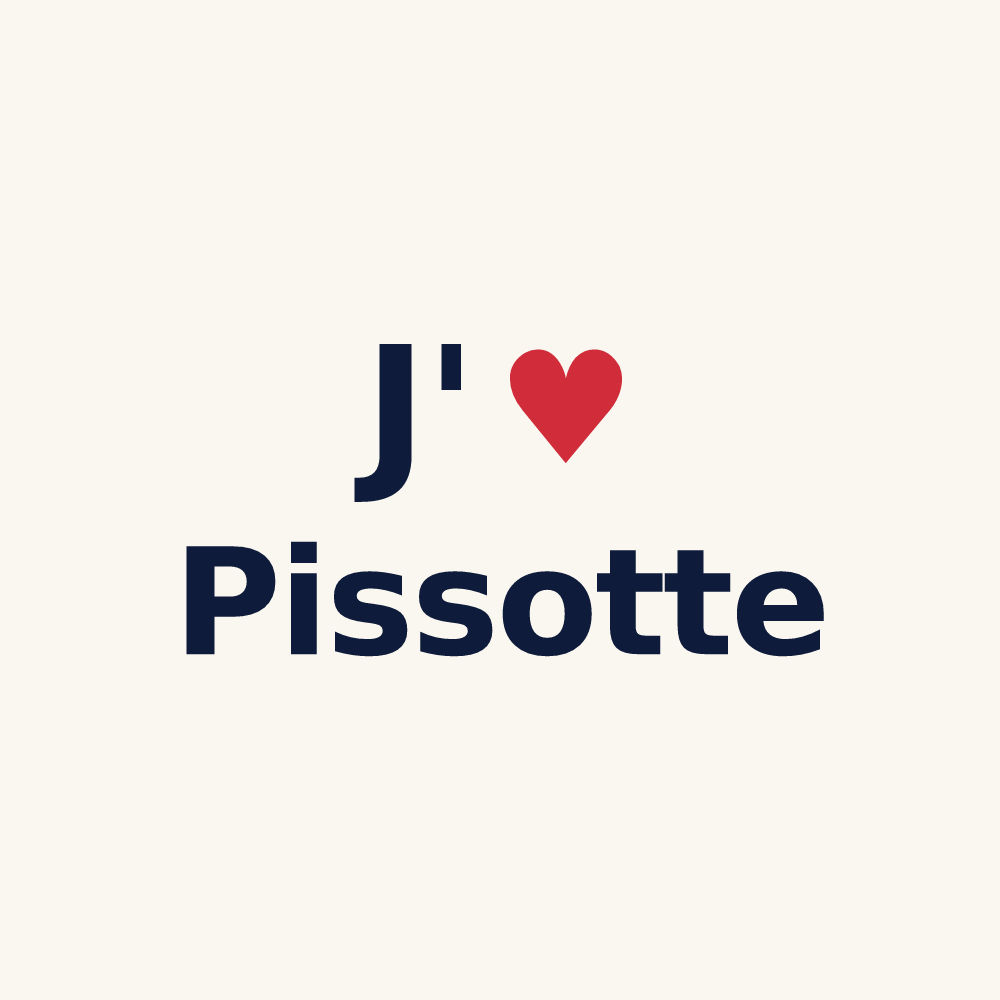 Tasse personnalisée Pissotte — design « J'aime Pissotte » imprimé sur la tasse