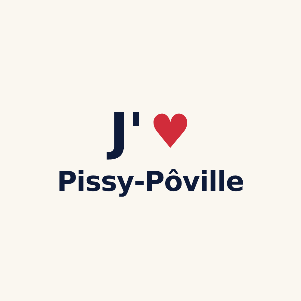 Tasse personnalisée Pissy-Pôville — design J'aime Pissy-Pôville