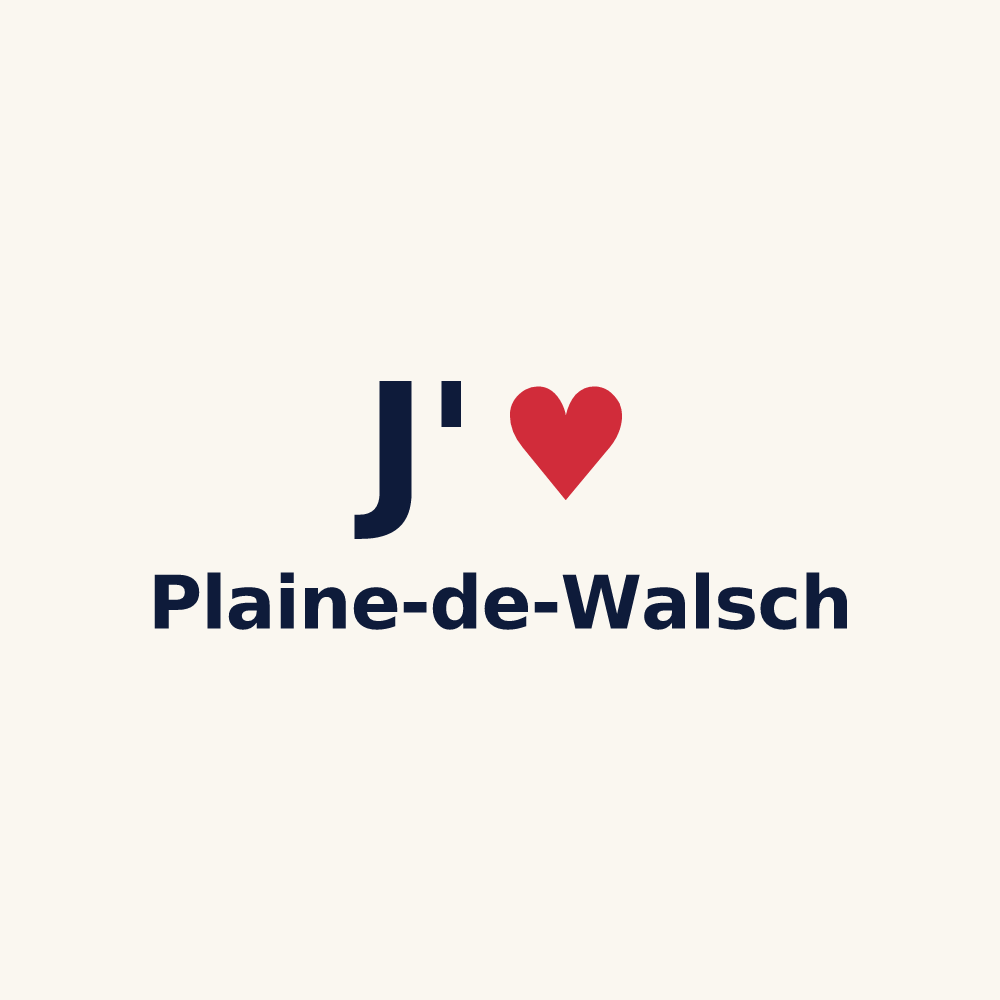 Tasse personnalisée Plaine-de-Walsch — design « J'aime Plaine-de-Walsch » imprimé sur la tasse