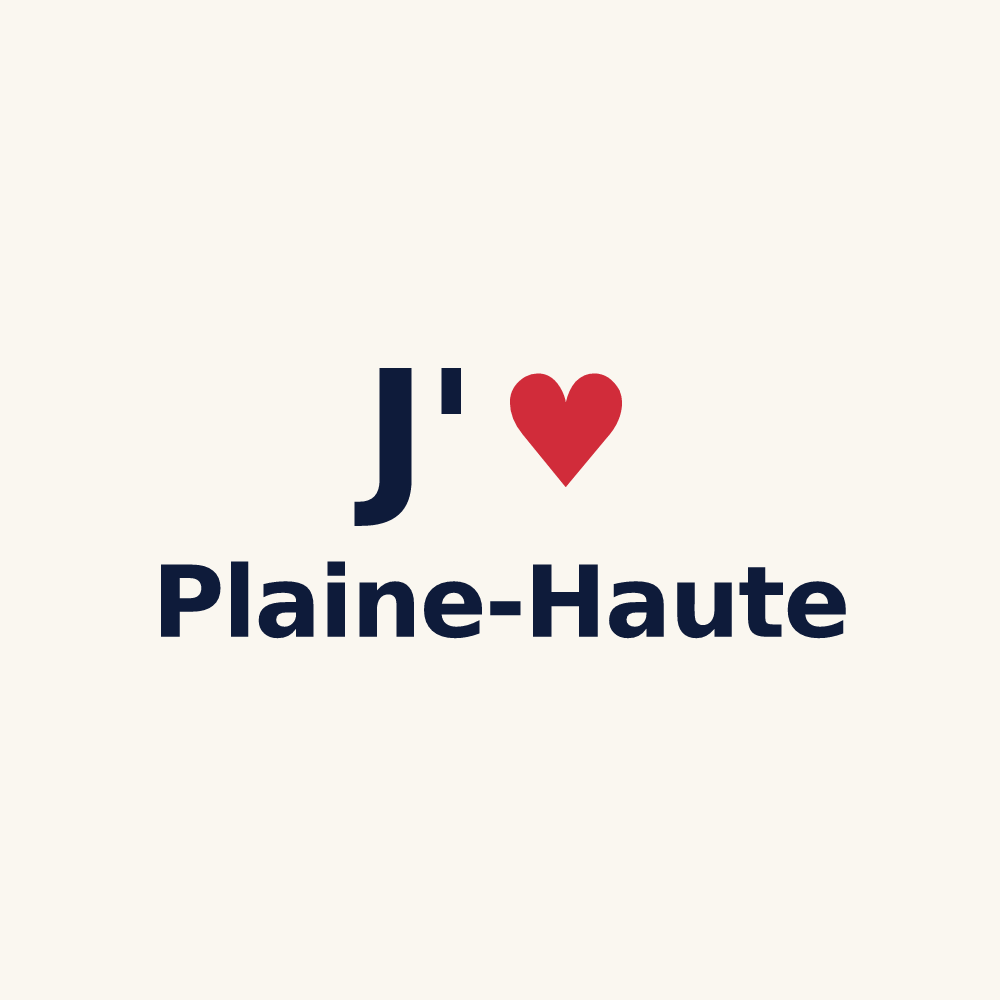 Tasse personnalisée Plaine-Haute — design J'aime Plaine-Haute
