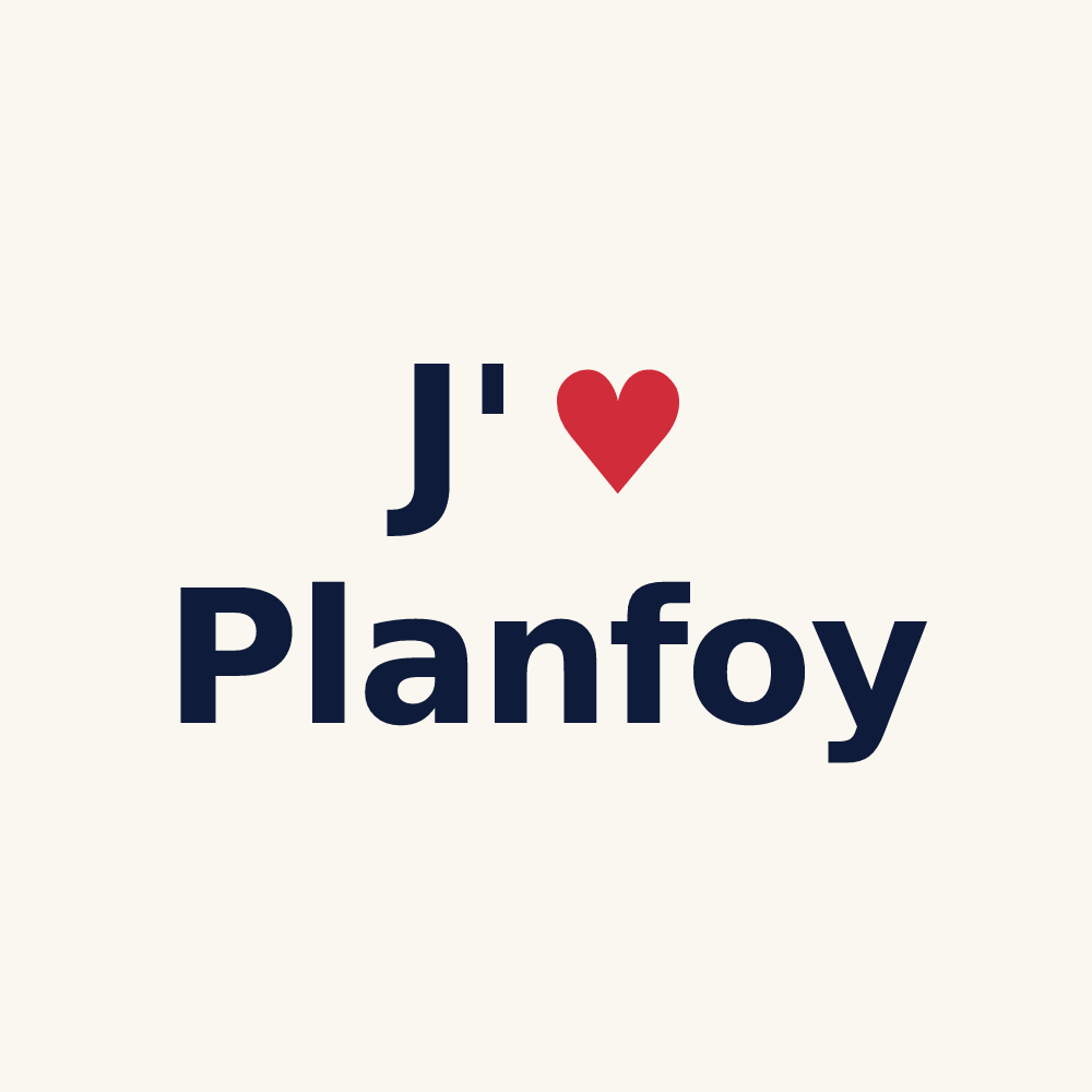 Tasse personnalisée Planfoy — design J'aime Planfoy