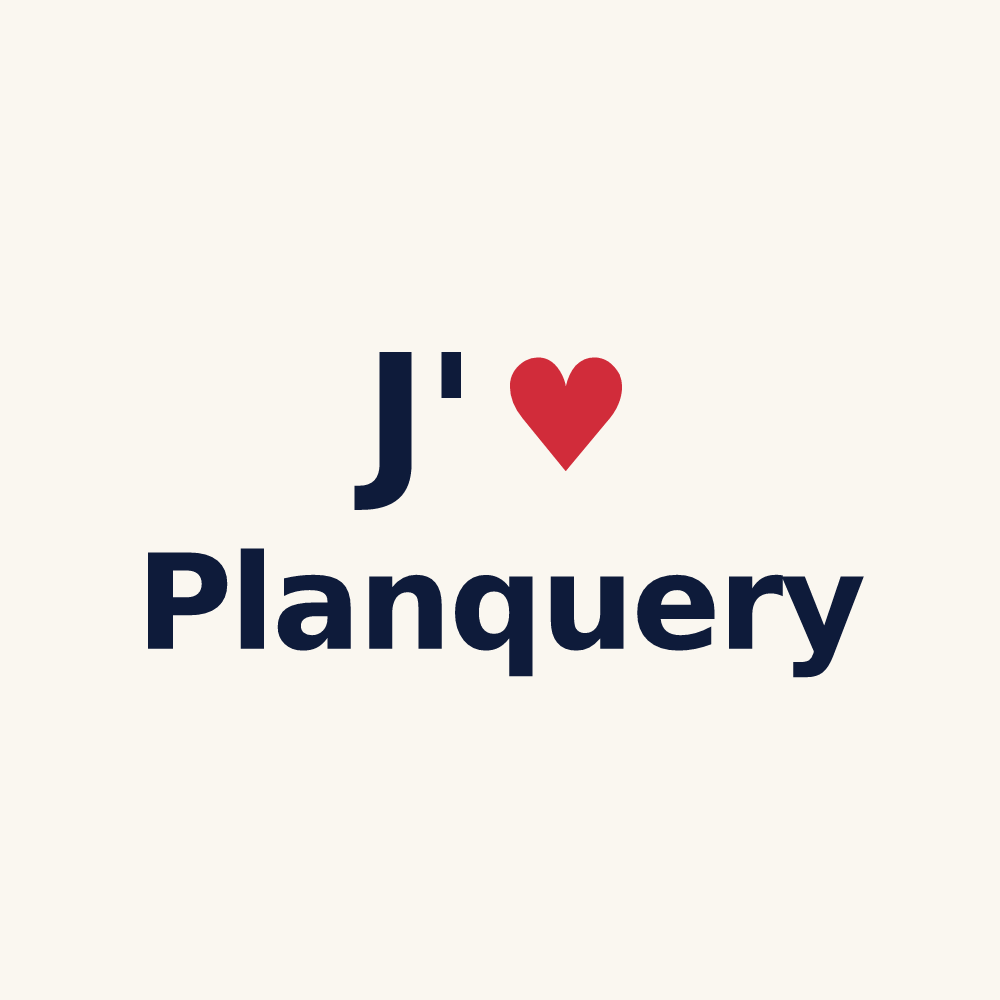 Tasse personnalisée Planquery — design J'aime Planquery