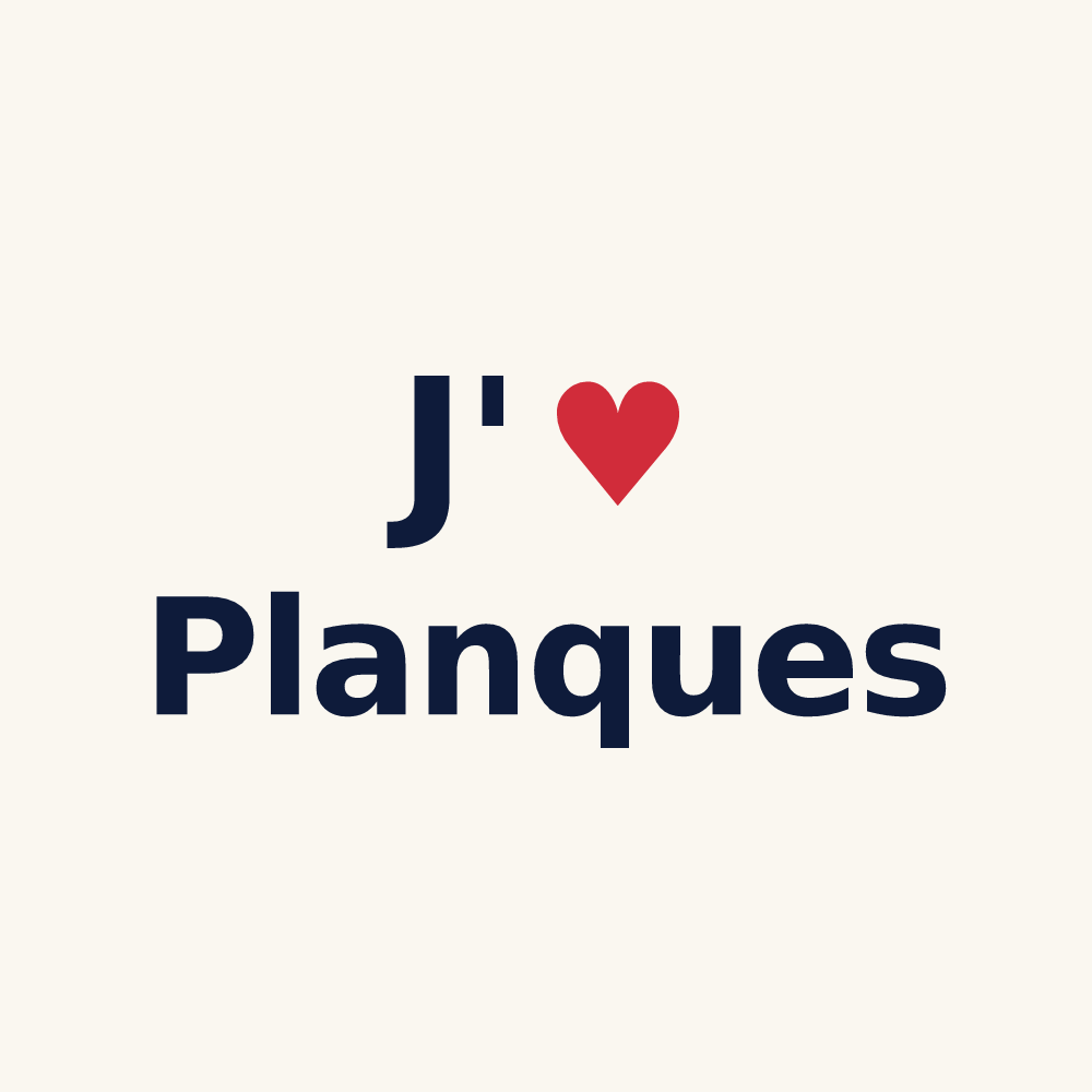 Tasse personnalisée Planques — design « J'aime Planques » imprimé sur la tasse