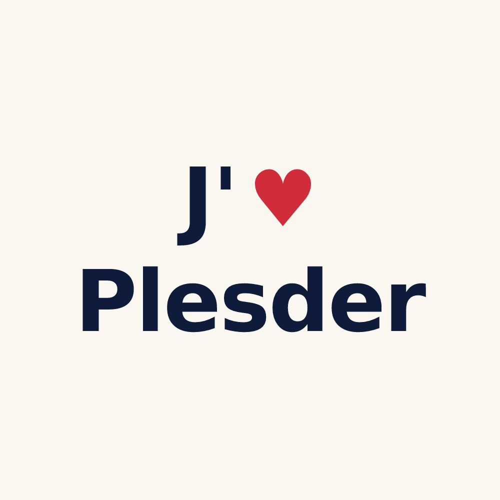 Tasse personnalisée Plesder — design « J'aime Plesder » imprimé sur la tasse