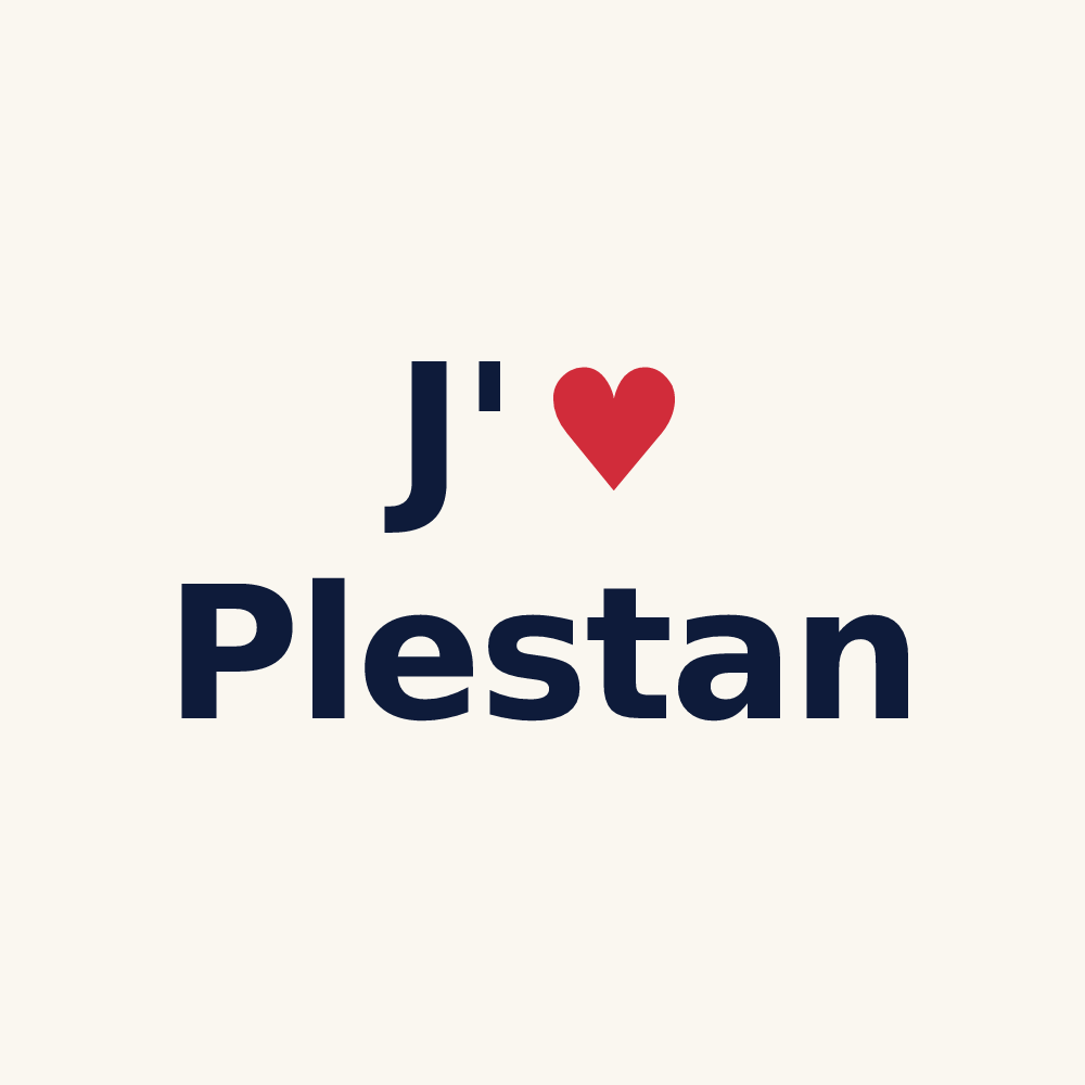 Tasse personnalisée Plestan — design J'aime Plestan