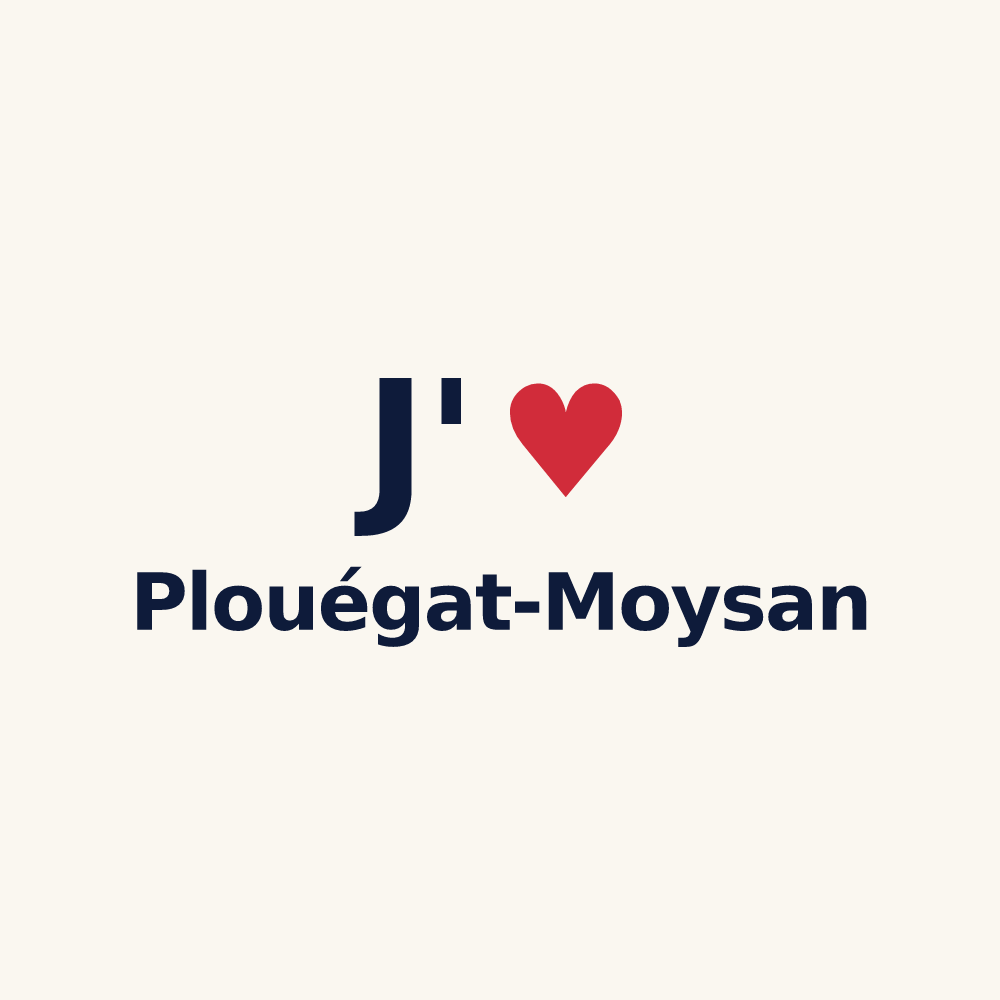 Tasse personnalisée Plouégat-Moysan — design « J'aime Plouégat-Moysan » imprimé sur la tasse